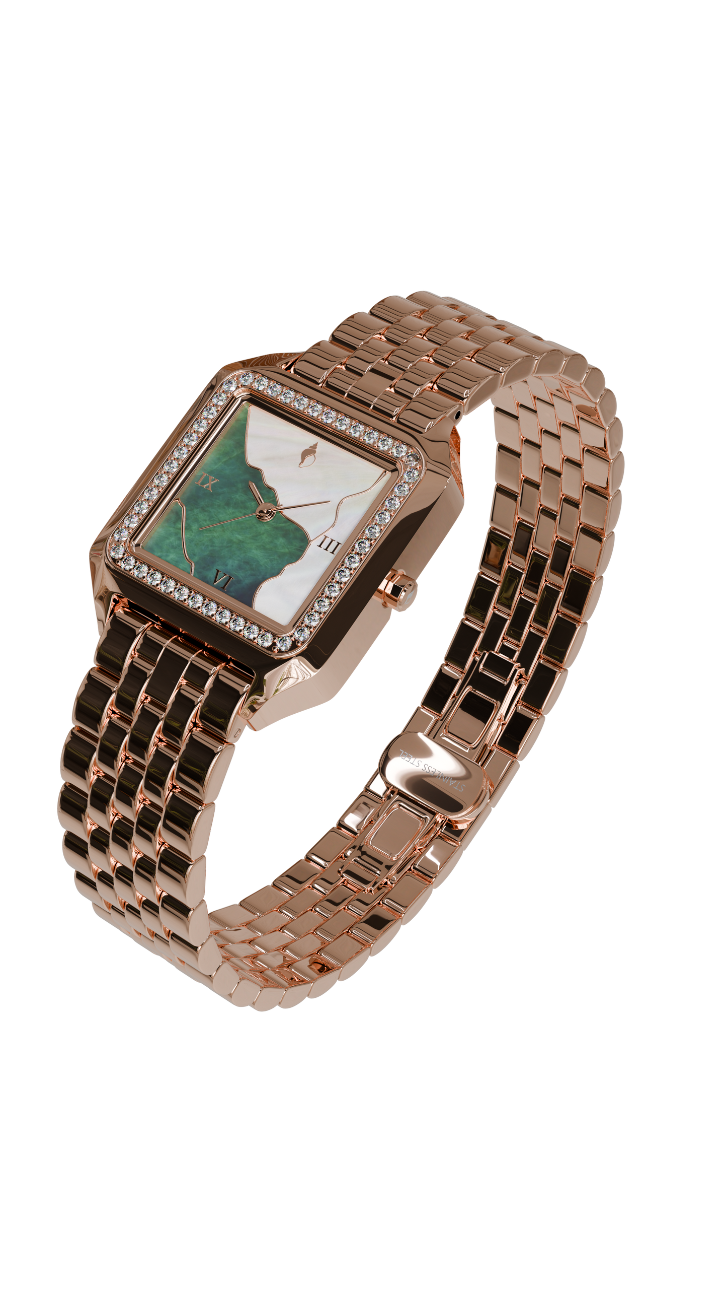 ARK - ROSE GOLD -WHITE PEARL& GREEN PEARL